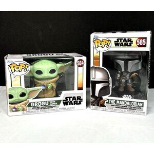 Funko POP! Mandalorian Bobble-Head Grogu Book of Boba Fett #584 #585 NIB